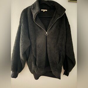 Express One Eleven Cozy Black Fleece Sweater